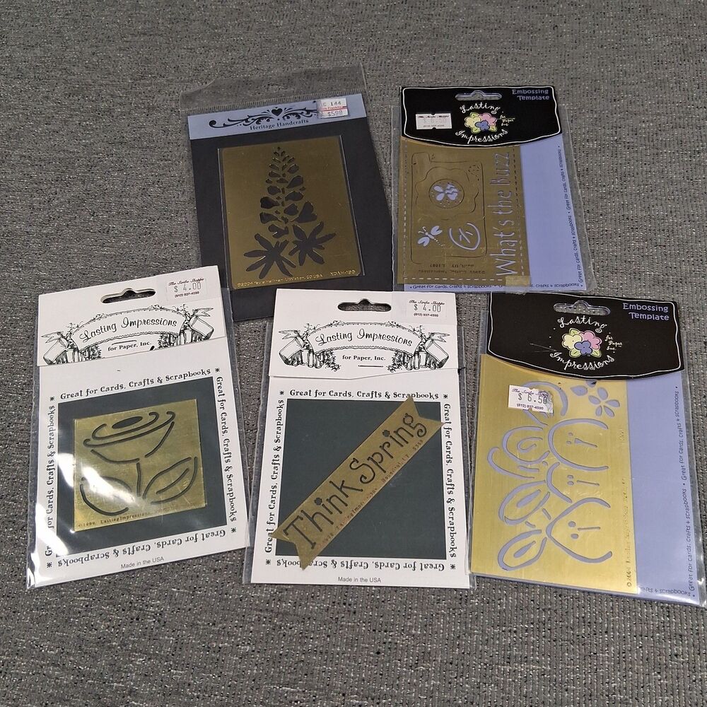 Lasting Impressions Brass Stencils Lot Spring Floral Card Scrapbook Templates